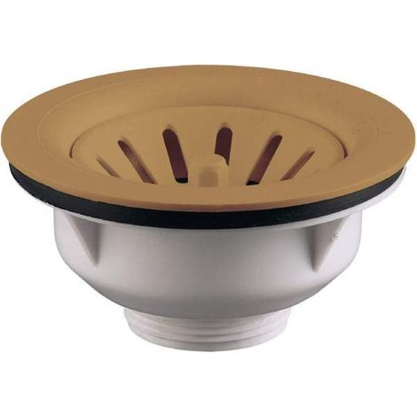 Valentin – Bonde à panier manuel sans trop plein – Cuvette D=114 mm – Panier D=76 mm avec clapet – Débit 38 l/mn – Hauteur sous évier 55 mm