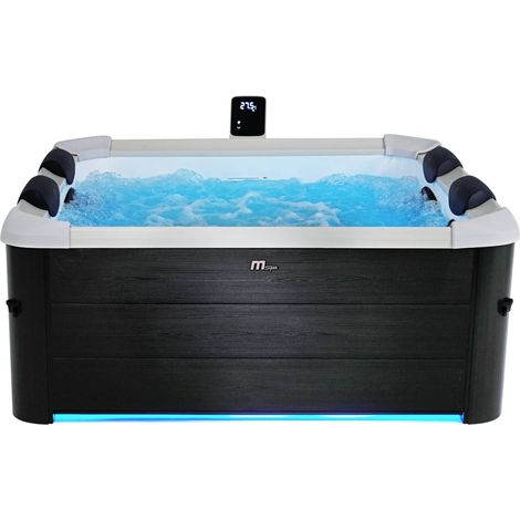 SPA rigide OSLO MSPA 6 personnes gris. 4 coussins. bâche incluse. hydromassages système
