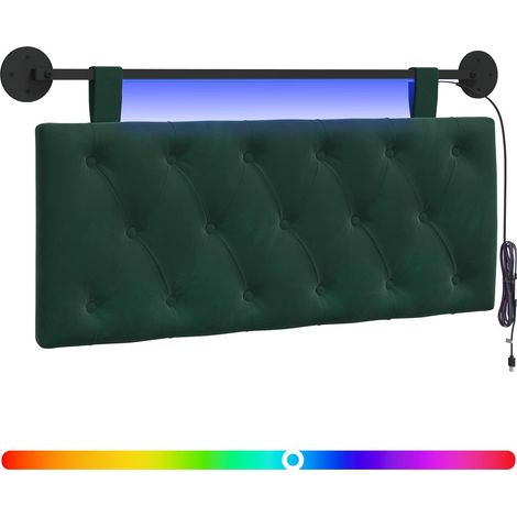 Maison Exclusive - Hängendes Kopfteil Mit LED Licht Dunkelgrün Sa
