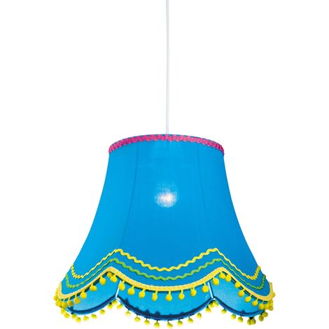 Suspension Candellux Arlekin Ø35 bleue/blanc en tissu (1/2)
