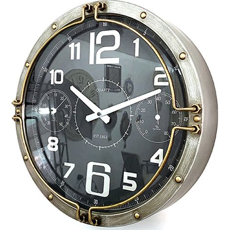 Wall Clock - L8 x W40 x H40 cm - Silver