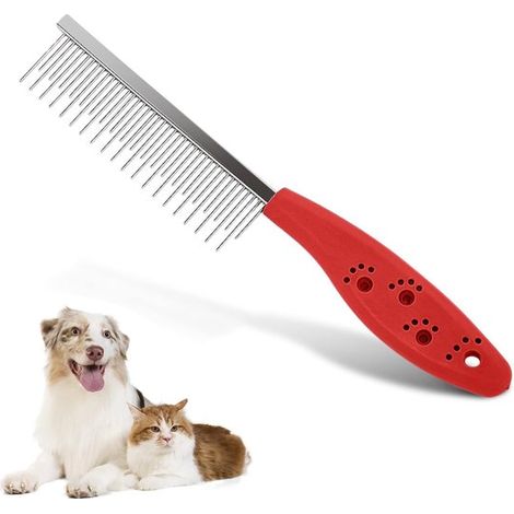 Peine para desenredar el pelaje de perros，peine para el subpelo con 40 dientes，herramienta grande para eliminar enredos，nudos o pelo muerto (1/5)