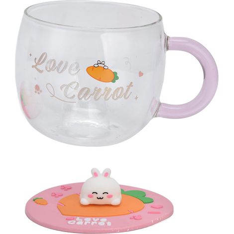 Mug mignon et élégant avec couvercle en silicone et poignée, idéal pour le café, le lait ou les flocons d'avoine. Type C. (1/5)