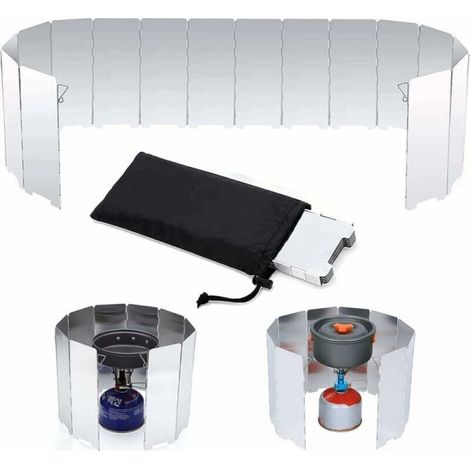 Ultralight Aluminum Foldable Windscreen Stove Windshield 16 Plates Portable Camping Windshield Outdoor Foldable Windscreen for Camping Hiking Picnic Gas Stove (1/5)