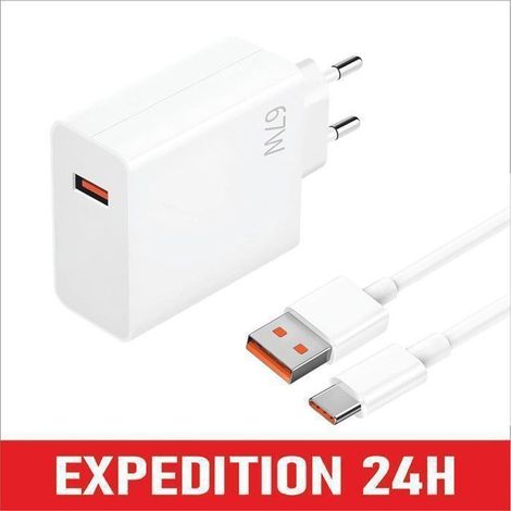 Adaptateur Secteur USB-C 67W avec Charge Rapide et Câble 1m Inclus (1/4)