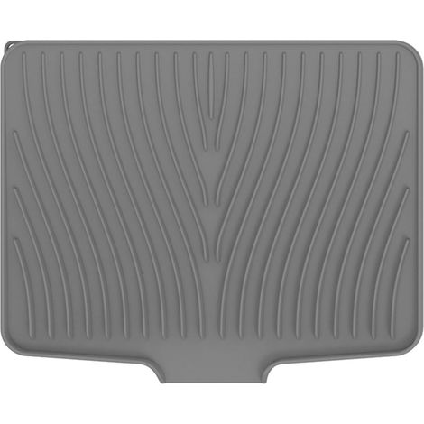 Grand tapis d'égouttement en silicone, 50 cm × 43 cm avec motif pente Tapis d'égouttement résistant à la chaleur - Séchage rapide - Pour plan de travail de cuisine, évier (1/5)