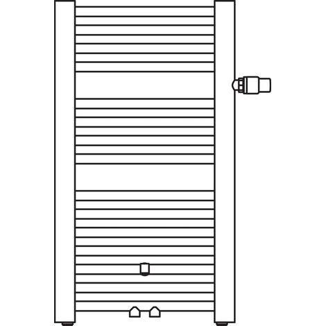 Kermi Bad- und Wohnheizkörper Basic plus, HxLxT: 1770x599x35 mm, Farbe: weiß, Ventilposition: rechts, 10 bar, Wärmeleistung 75/65-20: 993 Watt, E0V1M1800602RXK (1/3)