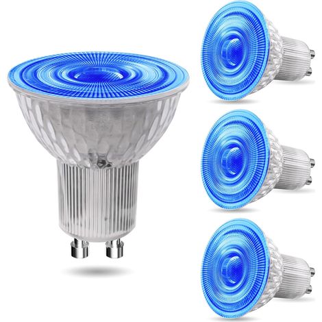 GU10 LED Lampe 5W Blau Scheinwerfer,Nicht dimmbar LED Glühbirne,120 Grad Strahlwinkel 50W MR16 GU10 Blauer Halogenersatz für Landschaftsbeleuchtung,dekorative Beleuchtung,4 Stüc (1/5)