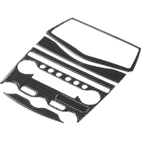 Konsolen-Klimaanlagen-CD-Panel-Abdeckung aus Kohlefaser mit Klimaanlagenschalter, dekorativer Aufkleber, passend für 370Z Z34 2009‐2