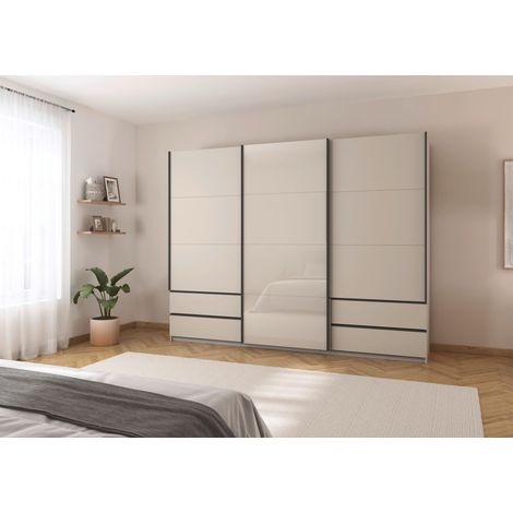 Mömax Schwebetürenschrank Elara Champagner Glas (1/4)