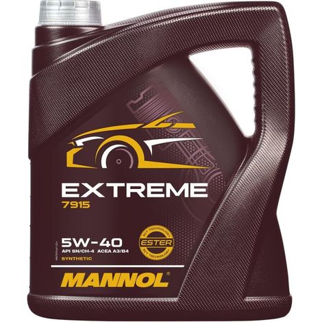 Huile moteur 5W-40 ACEA A3/B4 API SN API CH-4 Extreme 4 L Compatible avec VW Golf VII 3/5 portes 5G1, BQ1, BE1, BE2 Golf IV 3/5 portes 1J1 Golf V 3/5 portes 1K1 Golf VI 3/5 portes 5K1 (1/5)
