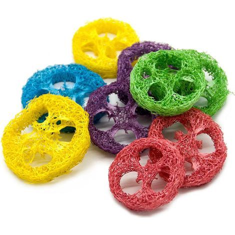 Jouet luffa à mâcher riche en fibres pour hamster tamias pour la santé, lot de 20 pièces aléatoires (1/5)