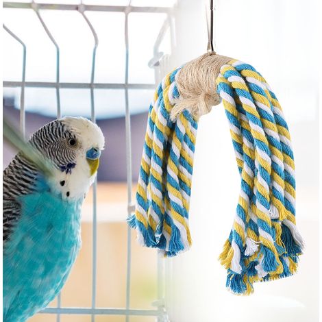 Jouet pour perroquet à mâcher, corde en coton suspendue, jouet pour perroquet (1/5)