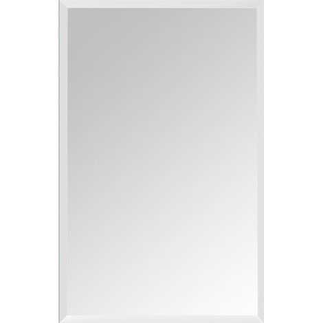 Relaxdays specchio senza cornice 40x60 cm, bordo bisellato, montabile vert./orizz., da parete per corridoio e bagno (1/5)