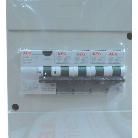 AEG – Coffret électrique précâblé 6 modules – Installation facile – Certifié C15-100 – Peignes phase et neutre montés câblés