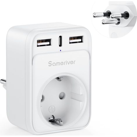 Adaptateur de Voyage Adaptateur Prise Allemagne Prise de Voyage Adaptateur de Voyage avec 2 Prises USB 1USB C (3A) Adaptateur Type J pour la Suisse Maldives Rwanda Liechtenstein (1/5)