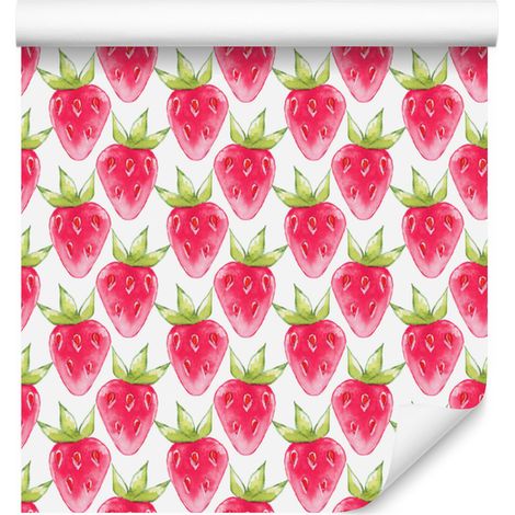 Papier peint rose poudré et rose fraise pour salon et chambre 50x1000 cm (1/4)