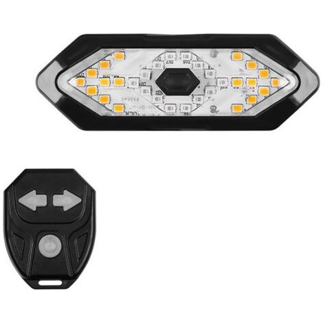 Feu arrière de vélo avec clignotants, étanche, rechargeable par USB, LED, pour une sécurité optimale lors des sorties nocturnes. Télécommande incluse.