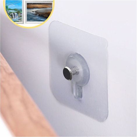 Ulisem4 Pièces Transparent Ultra Solide Cadre Horloge Serviette Peignoir Aucun Perçage Requis Cintre Auto-Adhésif Automatique Sans Vis sans Cheville Super Cintre Ensemble