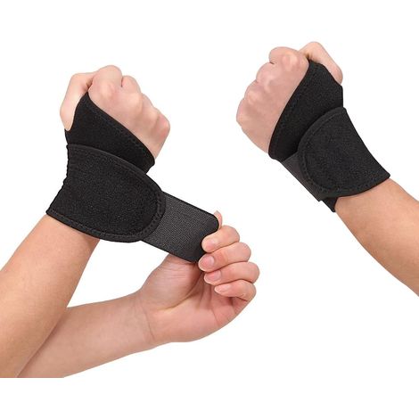 APEX Attelle Bandage Poignet 1 Paire, Noir Poignet Musculation de Force Support Bandage élastique