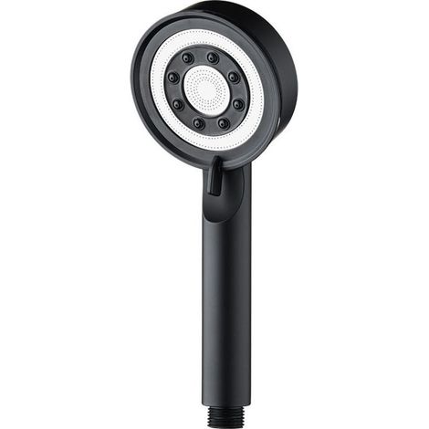 Water-saving and limescale-resistant high-pressure shower head with 5 spray patterns, easy to install (black mist)