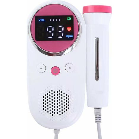 VURAHOME - Détecteur de coeur de bébé de Doppler foetal de ménage moniteur de battement de coeur foetal de Doppler aucun rayonnement avec l'écran d'affichage à cristaux liquides pour des soins de gros (1/5)