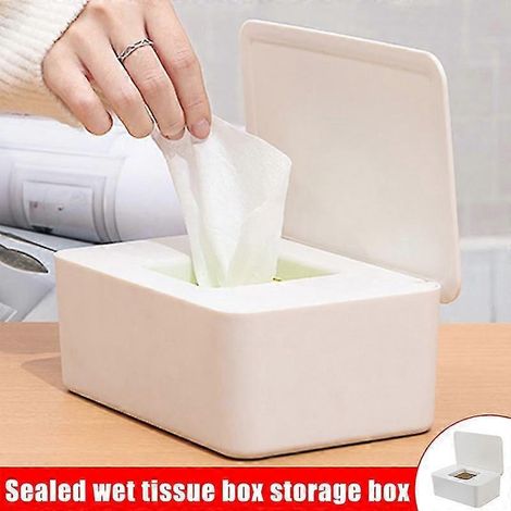 Staubdichte Aufbewahrungsbox für Feuchttücher mit Deckel für den Schreibtisch im Homeoffice-White