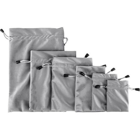 Confezione da 6 sacchetti portaoggetti con coulisse regolabile, marroni, 6 misure, sacchetti in velluto per gioielli, sacchetti regalo, sacchetti per compleanno, regali (1/5)