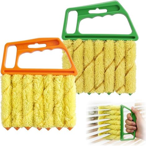 2 dépoussiéreurs pour Stores vénitiens, Orange et Vert, éponge Lavable pour Stores de Maison (1/2)