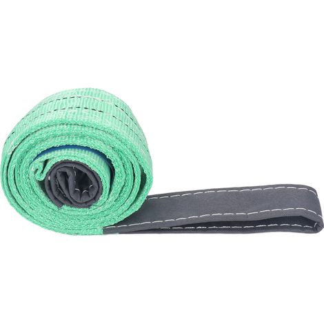 Sangle de Levage Plate 2T en Polyester avec Boucles Œil Double, Courroie de Manutention pour Grue Industrielle 2 mètres (1/5)