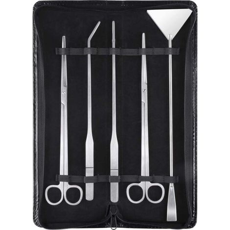 Ensemble de 5 pièces pour aquarium et terrarium, ensemble d'aquascaping en acier inoxydable, récipient pour aquarium, pince pour plantes aquatiques (1/4)