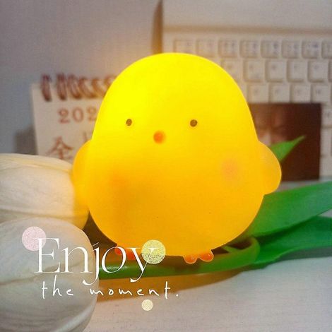 Lot de 2 veilleuses poussins jaunes, petites lampes de chevet décoratives pour chambre d'enfant, jouet lumineux pour enfants (1/3)