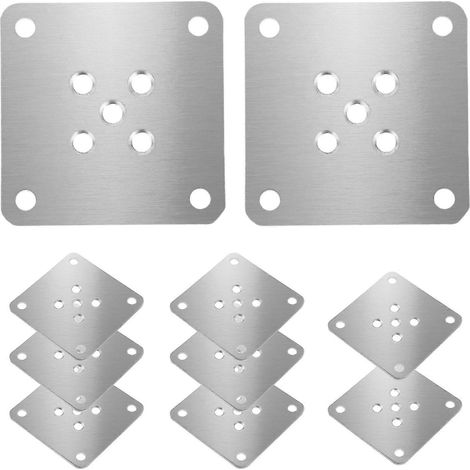 Lot de 10 plaques de fixation pour pieds de meubles : plaque de réparation à vis en métal de 2,75 x 2,75 pouces, compatible avec les tables, les canapés, les lits - quincaillerie de fixation plate pou (1/5)