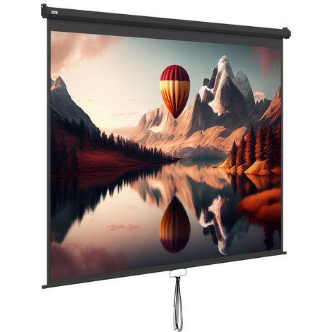 120-Zoll-Leinwand, verstellbar, Decken- und Wandmontage, Bildformat 4:3, 244 x 183 cm, Schwarzweiß
