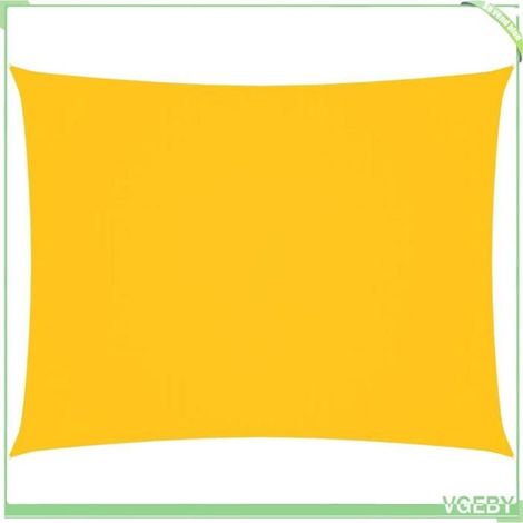 Voile de parasol - FAFEICY - 135602 - Rectangulaire 4x6 m - Tissu Oxford PU imperméable - Jaune (1/5)
