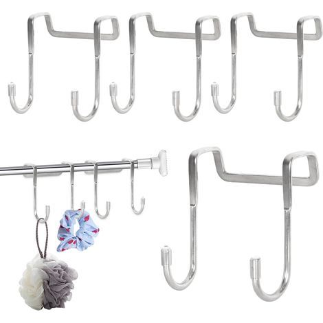 4 Pièces Porte Manteau Crochets de Porte Double, Reversible Crochets, Crochet Mural Cabine de Douche, Sans Perçage, Patère de Porte à Suspendre, pour Cuisine Salle de Bain Salon (1/5)