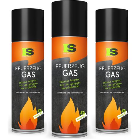 Spraytive 3x 500ml XXL Butangas für Flambierbrenner & Feuerzeuge - Feuerzeuggas inkl. Adapter zum Nachfüllen (1/5)
