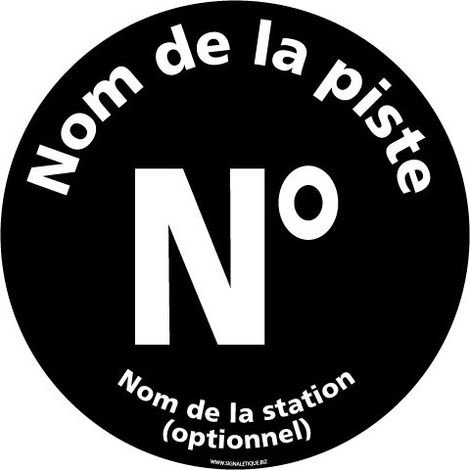 Signaletique.Biz France – Panneau d'obligation personnalisable pour pistes de ski noires – Diamètre 450 mm – Adhésif résistant aux intempéries