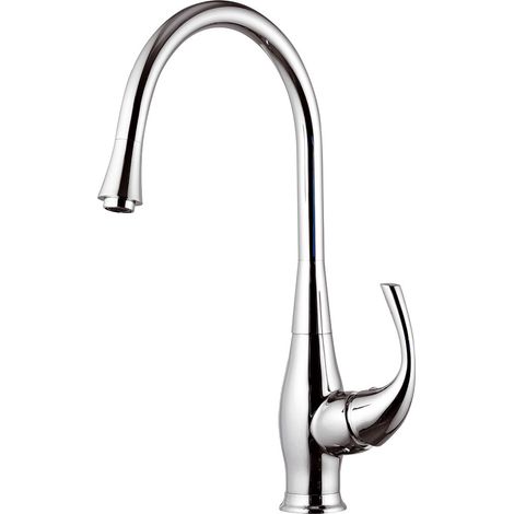 Rubinetto Miscelatore Monocomando Girevole Lavello Alto in Ottone Mariani Pluto Cromato (1/2)