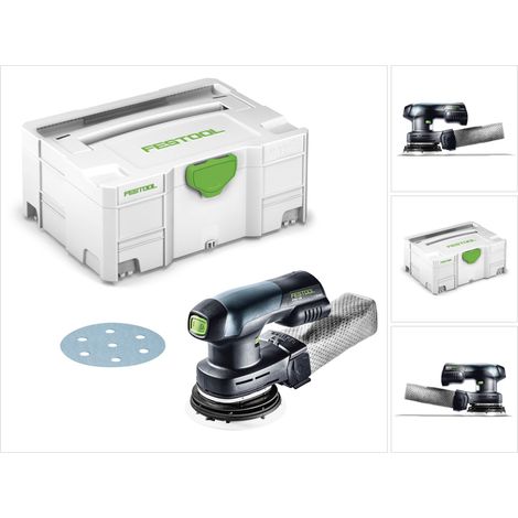 Festool – Ponceuse excentrique hybride sans fil 125 mm 201533 – 18V – Moteur EC-TEC sans charbon – Sac récupérateur de poussière Longlife