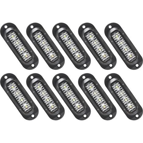 Lntyq 10X LED Feux de Marquage Latéral 12 / 24V Feux De Gabarit LED Remorque Lampe Latérale Avertissement Lumière pour Camion RV Caravan (Blanc)