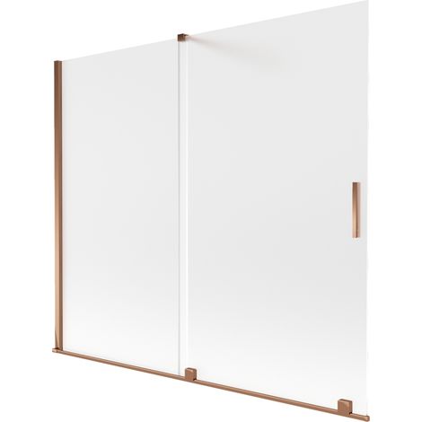 Mexen Velar paroi de baignoire 2 volets coulissants 180 x 150 cm, givré, or rose - 896-180-000-31-60 (1/2)