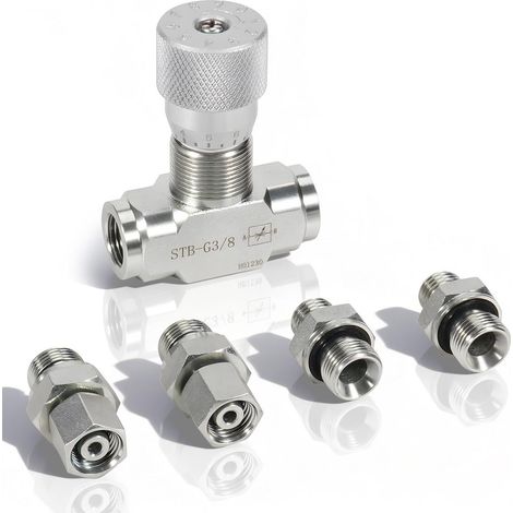Valvola di controllo del flusso per miniescavatori STB da 0,8-2 tonnellate - raccordo da 3/8 di pollice con connessione bidirezionale M14