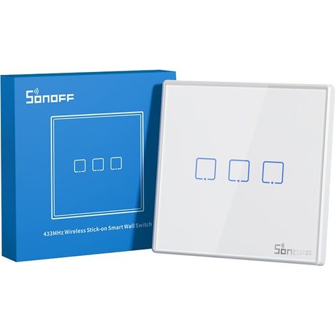 Sonoff T2EU3C-RF Interruptor de pared 433MHz Control remoto inalámbrico por RF (1/2)