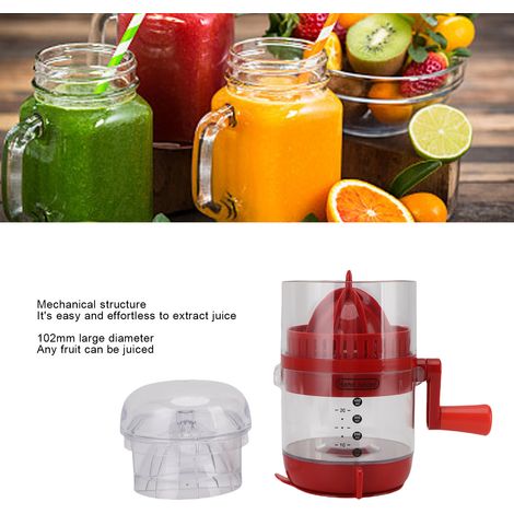 Presse-agrumes manuel Rouge Acier Inoxydable Plastique Alimentaire Compact Léger pour Citron Orange Pamplemousse Maison Voyage