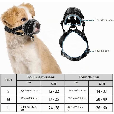 Museau de Chien Cache-Bouche en Nylon Ajustable et réfléchissant à Ajustement Doux et Ajustable (1/4)