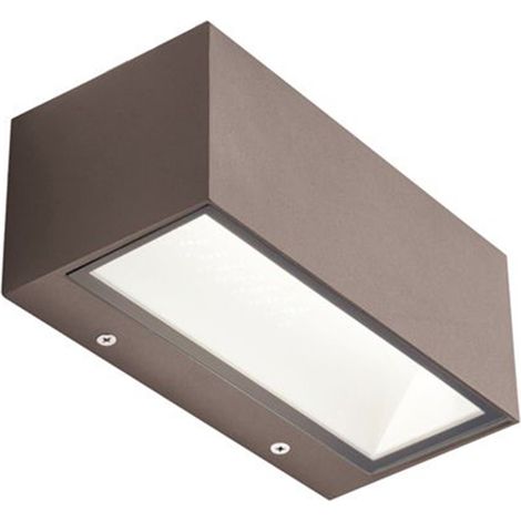 Applique Da Esterno Maxi Biemissione Box Alluminio Caffè 40W Led 4000K (1/2)