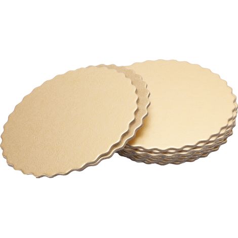 10 Pièces Plateaux à Gâteau Ronds Réutilisables, Double Face pour Mariage Anniversaire Fête (15 cm) (1/5)