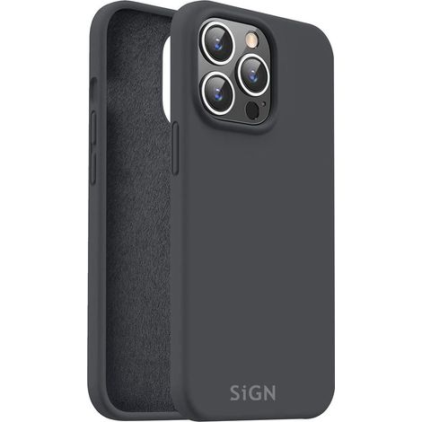 Coque en silicone liquide sign pour iphone 15 pro max - noir