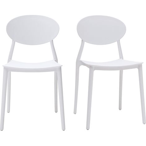 Set di 2 sedie design bianco in polipropilene ANNA